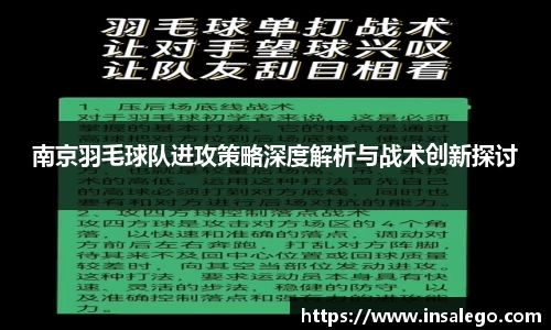 南京羽毛球队进攻策略深度解析与战术创新探讨